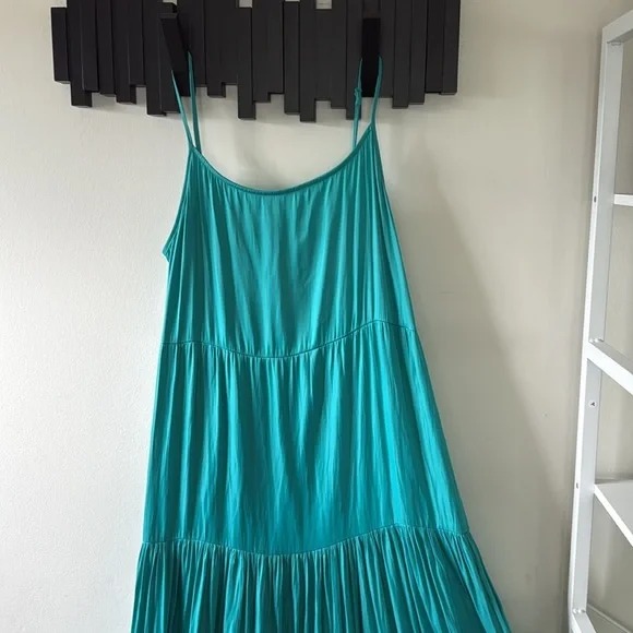 JOIE Women's Teal Spaghetti Strap Maxi Dress With Side Pockets Maxi Dress Sz M - Picture 11 of 13